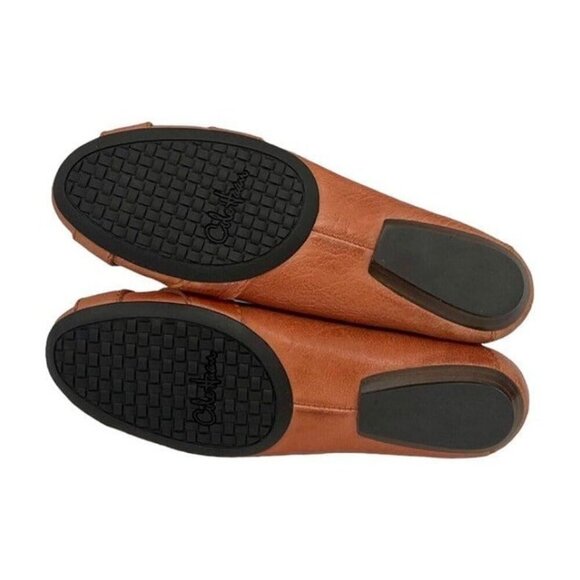 NEW Cole Haan Size 8 Orange Leather Slip-On Ballet Loafers w/ Buckle Accent - Picture 9 of 10